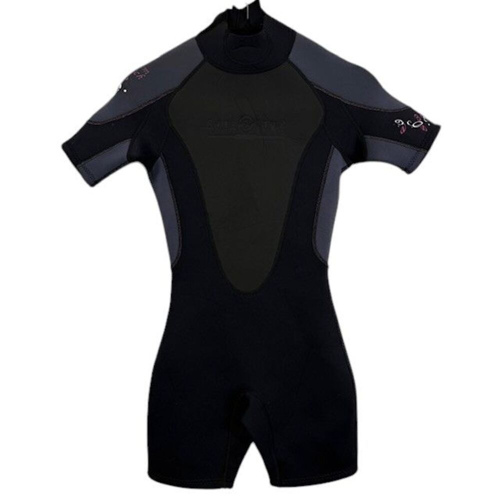 Aqua Lung Quantum Stretch 3mm Women's‎ Black Short Wetsuit Size 3/4 Small